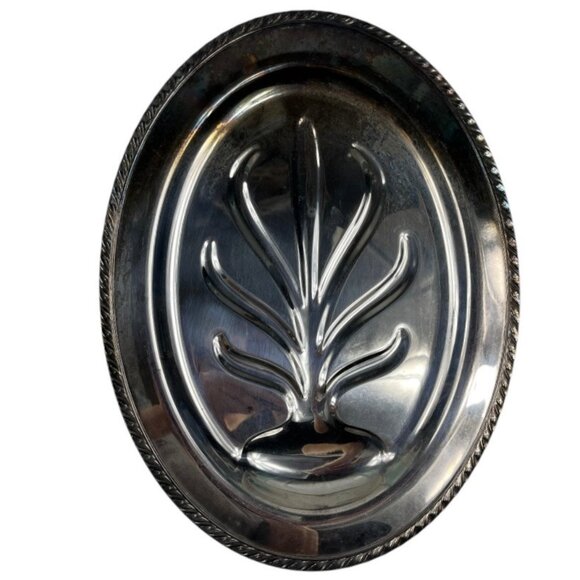 VTG Oneida LTD Silversmiths Silverplated Wm. A. Rogers Tree Footed Oval Platter - Picture 1 of 8